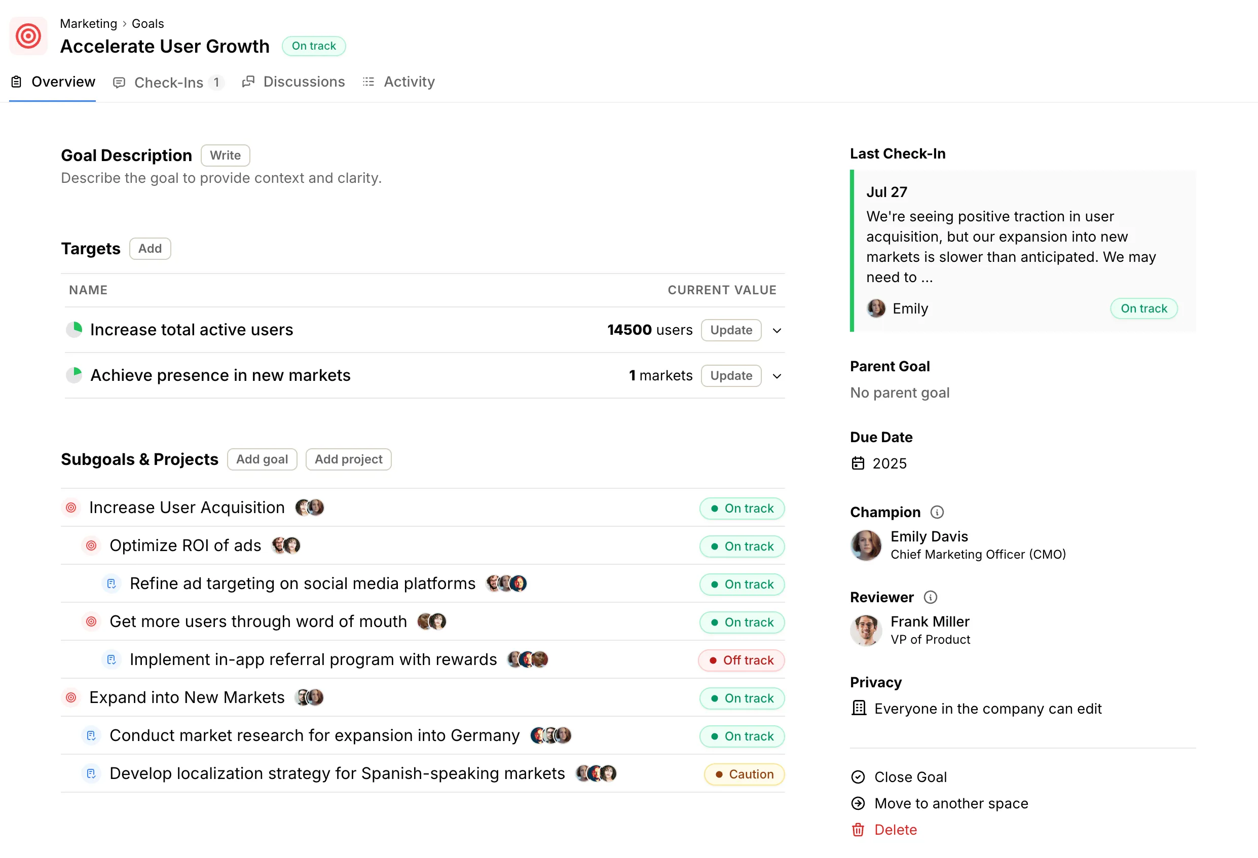 New Goal Page